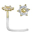 Genuine gold nose piercing Bioplast 18K Gold Crystal Flower