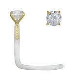 Genuine gold nose piercing Bioplast 18K Gold Crystal