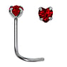 Surgical steel nose piercing Surgical Steel 316L zirconia Heart Love