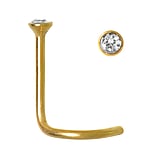 Surgical steel nose piercing Surgical Steel 316L Gold-plated Crystal