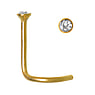 Surgical steel nose piercing Surgical Steel 316L Gold-plated Crystal