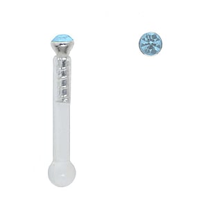 Piercing nez en bioplast Bioplast Argent 925 Cristal premium