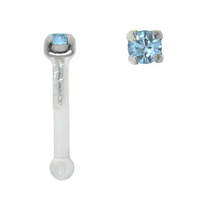 Piercing nez en bioplast Bioplast Argent 925 Cristal premium