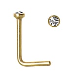 Piercing per naso in acciaio chirurgico Metallo chirurgico 316L Rivestimento PVD (colore oro) Cristallo pregiato