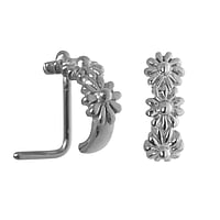 Piercing nez en acier chirurgical Largeur:4mm. Longueur:8mm.  Fleur