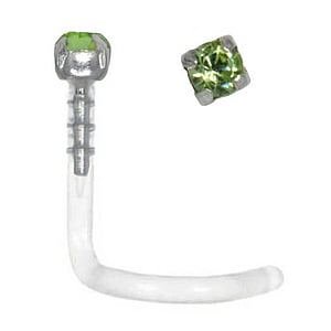 Bioplast nose piercing Bioplast Silver 925 Premium crystal