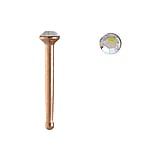 Surgical steel nose piercing Surgical Steel 316L PVD-coating (gold color) Crystal