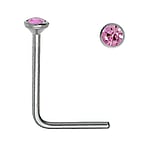 Surgical steel nose piercing with Premium crystal. Length:6,5mm. Diameter:1,8mm. Cross-section:0,6mm.