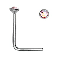 Surgical steel nose piercing with Premium crystal. Length:6,5mm. Diameter:1,8mm. Cross-section:0,6mm.