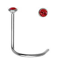 Surgical steel nose piercing with Premium crystal. Length:6,5mm. Diameter:1,8mm. Cross-section:0,6mm.
