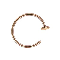 Nose ring out of Surgical Steel 316L with PVD-coating (gold color). Cross-section:0,8mm.