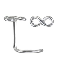 Piercing per naso in acciaio chirurgico in Metallo chirurgico 316L. Lunghezza:6,5mm. Larghezza:5,6mm. Sezione:0,8mm.  Eterno Eterna Passante Infinto Eternit Infinit Immensit Intrecciato Tortuoso 8