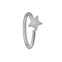 Nose ring out of Surgical Steel 316L. Width:4mm. Diameter:8mm. Cross-section:1,0mm.  Star
