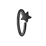 Nose ring Surgical Steel 316L Black PVD-coating Star