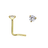 Genuine gold nose piercing 14K gold zirconia