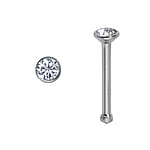 Surgical steel nose piercing with Premium crystal. Length:6,5mm. Diameter:2,35mm. Cross-section:0,8mm.