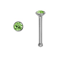 Chirurgisch stalen neuspiercing met Premium kristal. Lengte:6,5mm. Diameter:2,35mm. Doorsnede:0,8mm.