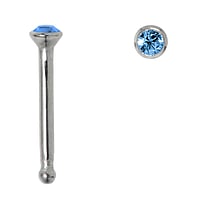 Surgical steel nose piercing with Crystal. Length:6,5mm. Diameter:1,8mm. Cross-section:0,8mm.