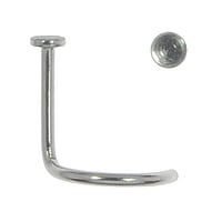 Piercing per naso in acciaio chirurgico in Metallo chirurgico 316L. Lunghezza:6,5mm. Diametro:2mm. Sezione:0,8mm. piatto.