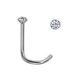 Piercing per naso in acciaio chirurgico Metallo chirurgico 316L Cristallo