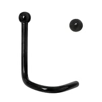Surgical steel nose piercing with Black PVD-coating. Length:6,5mm. Diameter:1,5mm. Cross-section:0,8mm.