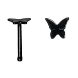 Surgical steel nose piercing Surgical Steel 316L Black PVD-coating Butterfly