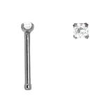 Surgical steel nose piercing Surgical Steel 316L Crystal