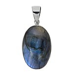 Pendentif de pierre en Argent 925 avec Labradorite. Largeur:21mm. Longueur:31mm. Diamtre d'oeillet transversal:5,3mm. Diamtre d'oeillet longitudinal:6,7mm. brillant.