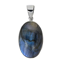 Stone pendant out of Silver 925 with Labradorite. Width:21mm. Length:31mm. Eyelet's transverse diameter:5,3mm. Eyelet's longitudinal diameter:6,7mm. Shiny.