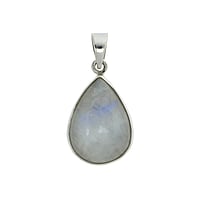 Stone pendant out of Silver 925 with Rainbow Moonstone. Width:17mm. Length:23mm. Eyelet's transverse diameter:5,4mm. Eyelet's longitudinal diameter:6,9mm.  Drop drop-shape waterdrop