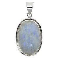 Stone pendant out of Silver 925 with Moonstone. Width:24mm. Length:34mm. Eyelet's transverse diameter:5,7mm. Eyelet's longitudinal diameter:6,9mm.