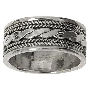 Bague en acier Argent 925 Dessin_tribal Motif_tribal