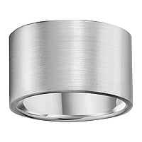 Zilveren-ring Breedte:12mm. Eenvoudig. Mat geslepen. Vlak.