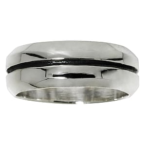 Silver ring Silver 925 Stripes Grooves Rills