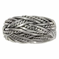 Bague en acier en Argent 925. Largeur:8mm. brillant.  ternel Dragonne Infini Interminable ternit Tress Nou 8