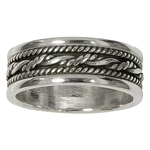 Bague en acier Argent 925 Dessin_tribal Motif_tribal