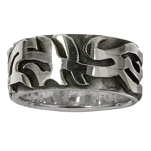 Bague en acier Argent 925 Dessin_tribal Motif_tribal