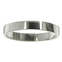 Zilveren-ring Breedte:3mm. Eenvoudig. Vlak. Glanzend.