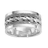 Bague en acier Argent 925 Dessin_tribal Motif_tribal ternel Dragonne Infini