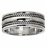 Silver ring Silver 925 Stripes Grooves Rills