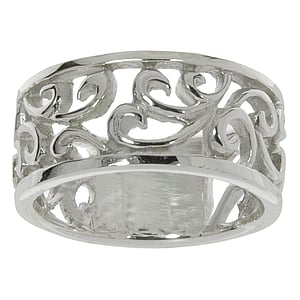 Silver ring Silver 925 Leaf Plant_pattern Tribal_pattern