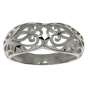 Silver ring Silver 925 Leaf Plant_pattern Tribal_pattern