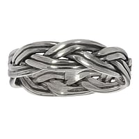 Bague en acier en Argent 925. Largeur:5mm. brillant.  Bandes Rayures Zbrure Rainure Rainurage Lignes