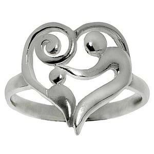 Silberring Silber 925 Herz Liebe Spirale