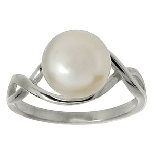 Silver ring with pearls Silver 925 Fresh water pearl Eternal Loop Eternity