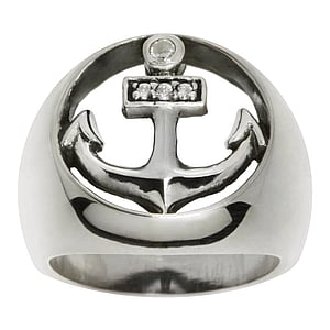 zilveren-ring Zilver 925 Zirkonia Anker touw schip