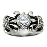 Silver ring Silver 925 zirconia Flower Tribal_pattern Leaf Plant_pattern