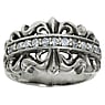 Silver ring Silver 925 zirconia Flower Tribal_pattern