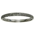 Zilveren-ring met Diamantstof en Zwarte rutheniumlaag. Breedte:2mm. Eenvoudig. Afgerond.