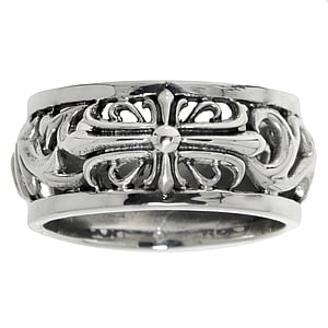 Bague en argent Argent 925 Croix Dessin_tribal Motif_tribal Feuille Motif_floral